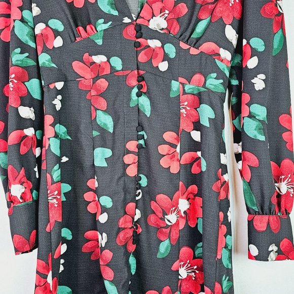 Urban Outfitters UO Michelle Plunging Long Sleeve Mini Dress, M, NWOT - Picture 6 of 14